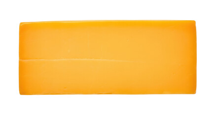 Block of cheddar cheese isolated PNG on transparent background, dairy product for cooking and snacking, yellow food item