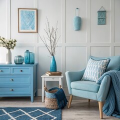 Decorates rooms using variations of a single color to enhance si