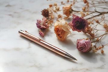 Elegant necklace with beads and wooden prayer sticks on a light background