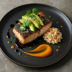 Fusion cuisine plating photography