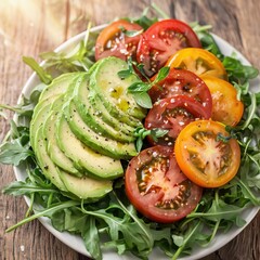 Heirloom Avocado Tomato Twist Sliced avocado and juicy heirloom