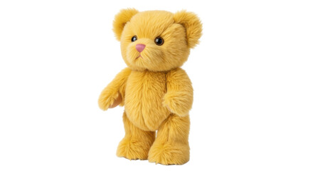 Adorable golden teddy bear PNG isolated on transparent background, fluffy stuffed animal for kids and collectors © Roxana