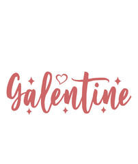 Fototapeta premium Galentine valentine typography text on plain white transparent isolated background for card, shirt, hoodie, sweatshirt, apparel, tag, mug, icon, poster or badge