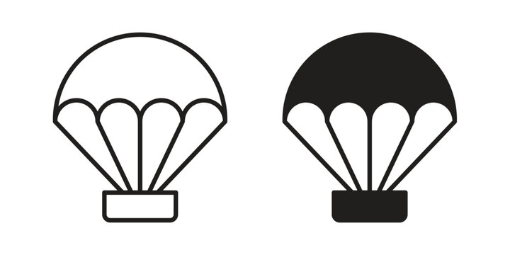 Parachute icon concept template. linear or solid icon collection