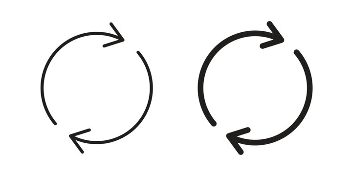 Recurring icon concept template. linear or solid icon collection
