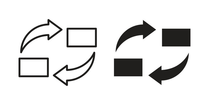 Replacement icon concept template. linear or solid icon collection