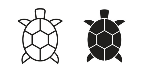 Obraz premium Sea turtle icon concept template. linear or solid icon collection
