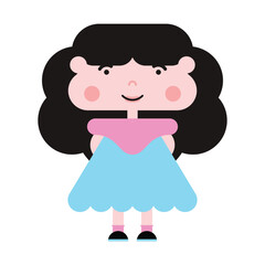 Cute Cartoon Girl Characters Illustration