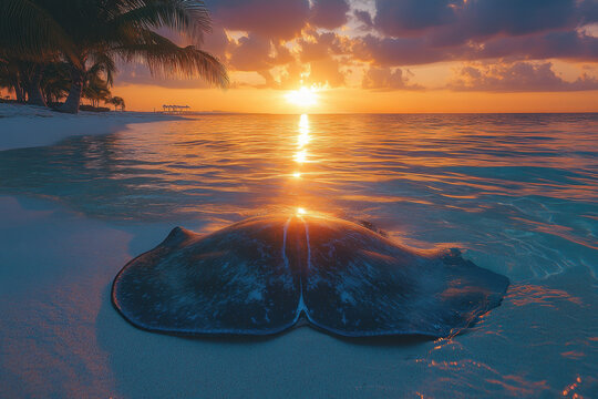 A bee collecting nectar from a flower.