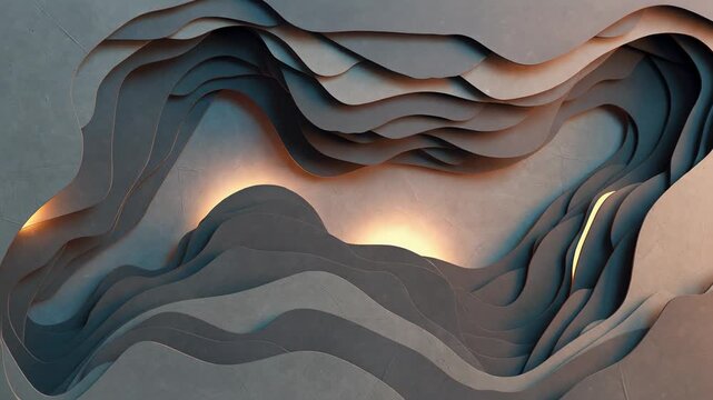 Subtle shifting of layered concrete waves reveals a soft, warm golden light. Use this calming background to add understated elegance and a sense of depth to creative projects.