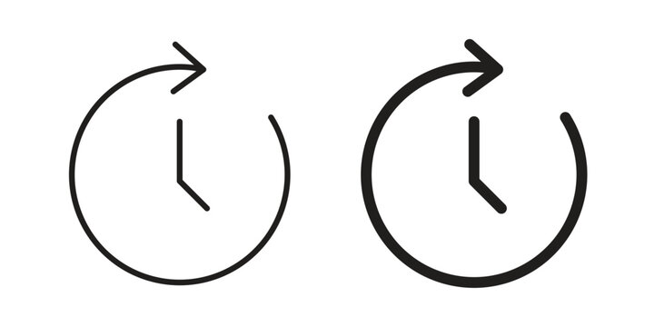 Timelapse icon concept template. linear or solid icon collection