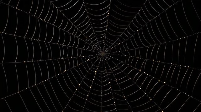 Spider Web Pattern on Black Background
