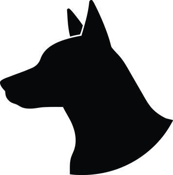 Black silhouette of a german shepherd s head in profile minimalist design silhouette