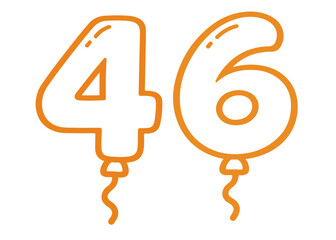 Fototapeta premium 46 number balloon icon vector on a white background Colored vector number balloon