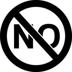 A clear and bold no symbol indicating prohibition or restriction. Vector