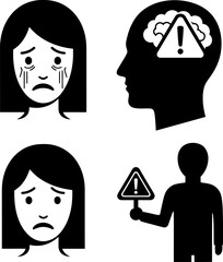 Illustration depicting the emotional and psychological impact of bullying on individuals. Vector