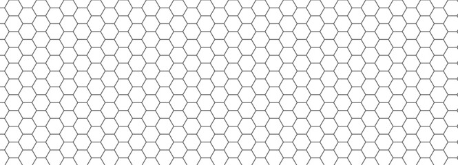 Pattern background texture with hexagon honeycomb bee and honey comb vector. Mesh white grid with hex hive line and seamless tech black. Shape geometric pattern with repeat net hexagon. © Tetiana Kubara