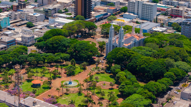 Campo Mour&atilde;o, Paran&aacute;, Brasil. Vista A&eacute;rea da cidade.