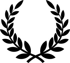 A symmetrical laurel wreath design with intertwined leaves and stems Vector