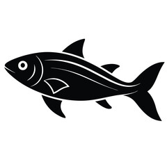 Swimming fish icon on white background