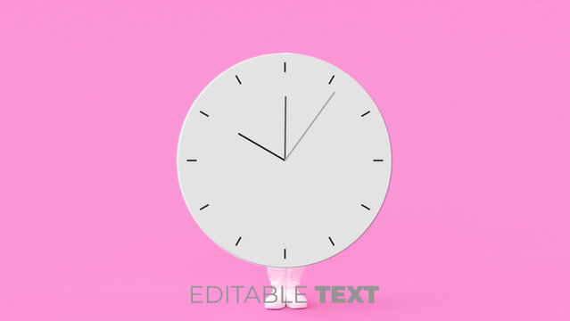 Neomorphic Analog Clock Overlay &ndash; Transparent Loop Multi Format Customizable