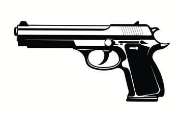 Fototapeta premium beretta 92fs vase silhouette line art vector illustration