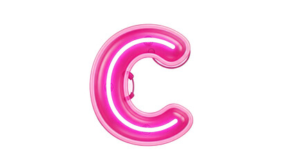 Fototapeta premium pink letter c balloon png letter c foil balloon png alphabet balloon png celebration decoration png transparent background image