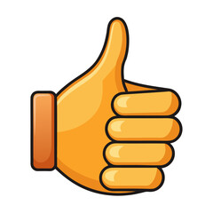 Vibrant thumbs up gesture in bright orange hues