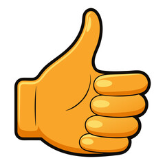 Vibrant orange thumbs up hand gesture for approval and success