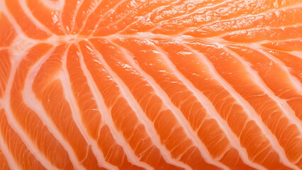 Fresh salmon fillet closeup showcasing vibrant orange texture  
