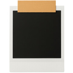 Blank instant photo with kraft paper tape mockup