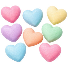 Obraz premium collection of colorful heart-shaped candies on a black background