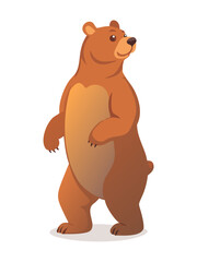 Big brown bear standing on his hind legs .vector icon
