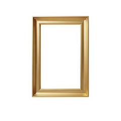 A gold picture frame on a white background