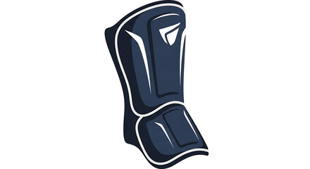 A dark blue shin guard for sports protection, isolated on white background for combat sports