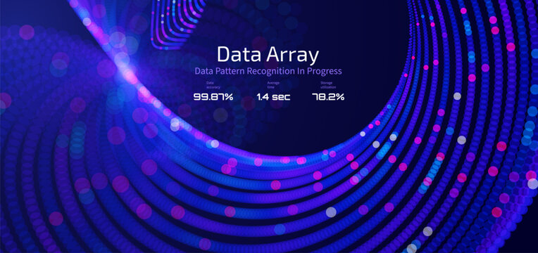 Futuristic digital glowing particles data lines with decentralized network concept representing distributed systems blockchain technology, innovation and next generation connectivity vector background