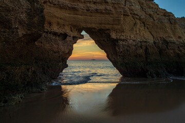 cliffs at sunset Algarve
