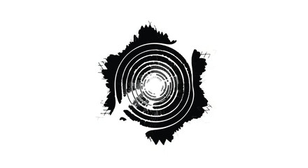 Fototapeta premium Abstract black and white spiral design element with grunge texture background