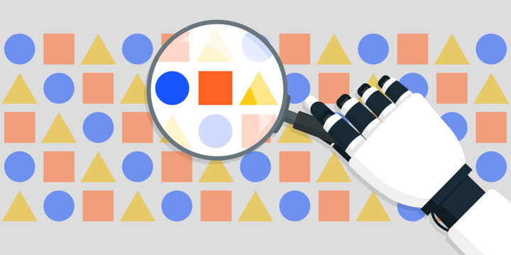 AI robot learning from datasets and detecting patterns