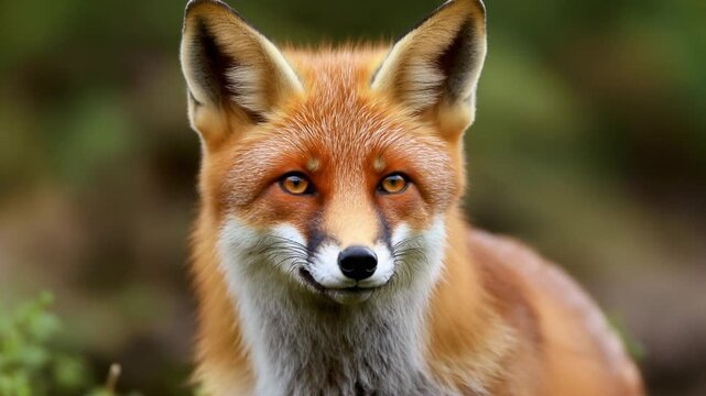Red Fox Looking Straight Ahead Slowly.