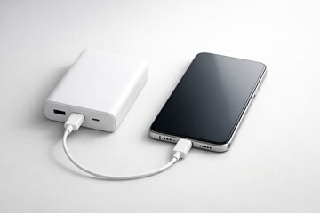 Power Bank Charging Smartphone Mockup