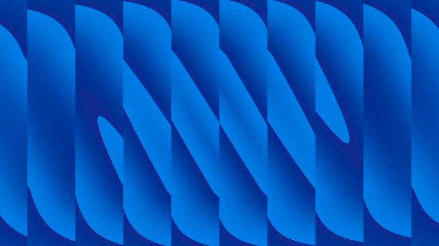 Mesmerizing Abstract Shapes Pattern in Blue Tones Gradient Background Animation - 4K Horizontal Seamless Video Loop