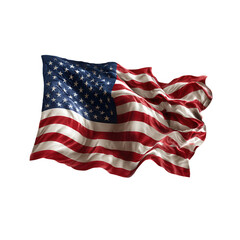 Fototapeta premium American flag waving in wind
