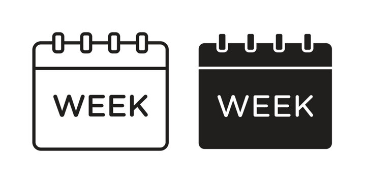 Calendar week icon in editable style. Vector icon graphics