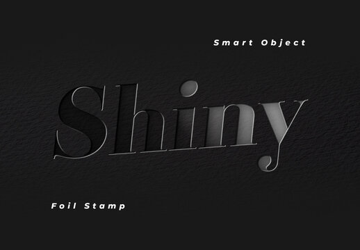 Engraved Silver Foil Stamp Text Effect