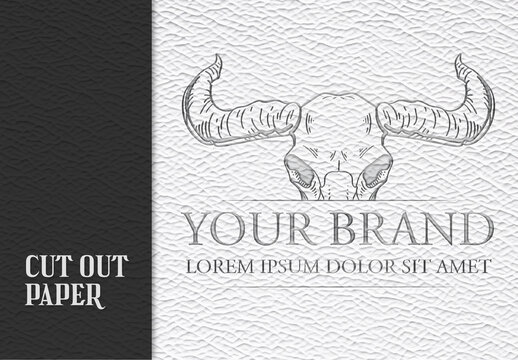 Engraving Cut Out Paper Mockup