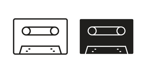 Obraz premium Cassette tape icon in editable style. Vector icon graphics