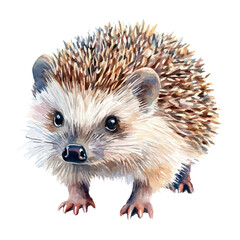 watercolor vector of Hedgehog , isolated on a white background.