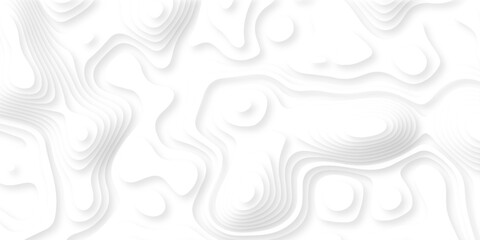 Vector lines seamless pattern sea map topography design. White wave paper curved reliefs Contour maps. Discovery topographic texture backdrop landscape earth style trail map geography design.  © Alibuss