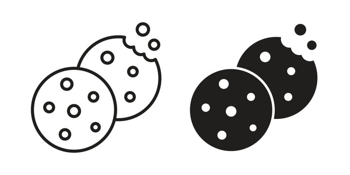 Cookie icon in editable style. Vector icon graphics
